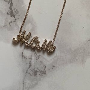 Sterling Silver Mom Pave Necklace